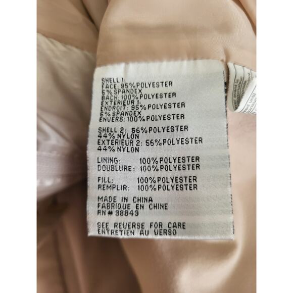 Via Spiga Softshell Hooded Coat Quilted Cream Gold Fall Winter Jacket XL EUC - Picture 4 of 7